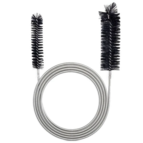 RayTour Extra-Thick Drain Brush with Stronger Spring - 67-Inch Flexible Pipe Cleaning Tool - Dual Bristle Heads - Ideal for Curved Pipes and Slim Holes – Black