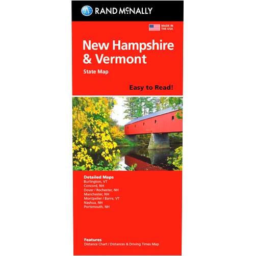 Rand McNally Easy to Read Folded Map: New Hampshire, Vermont State Map
