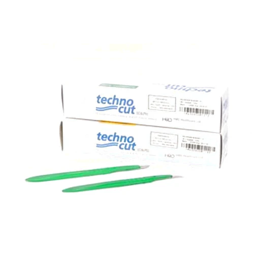 Myco Medical 6008T-12 Technocut Disposable Scalpel with Integrated Metric Ruler, 12 Blade Size, Stainless Steel (Pack of 10)