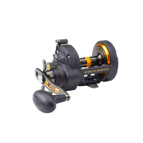 PENN Fathom II Star Drag Reel, Size 40 Fishing Reel, Right Handle Position, Black Gold