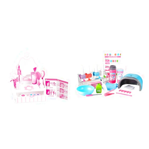 Melissa & Doug Wooden Beauty Salon Play Set With Accessories (18 pcs) - Pretend Hair Salon, Toddler Makeup Vanity, Fashion Role For Kids Ages 3+
