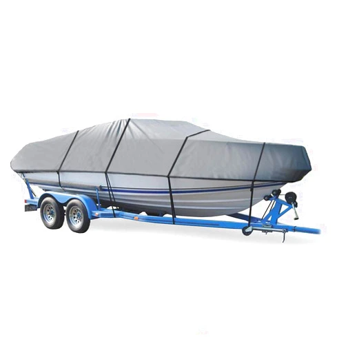 SBU Grey Boat Cover Compatible for Lund 2025 PRO Magnum SE 2001, Trailering Storage Mooring