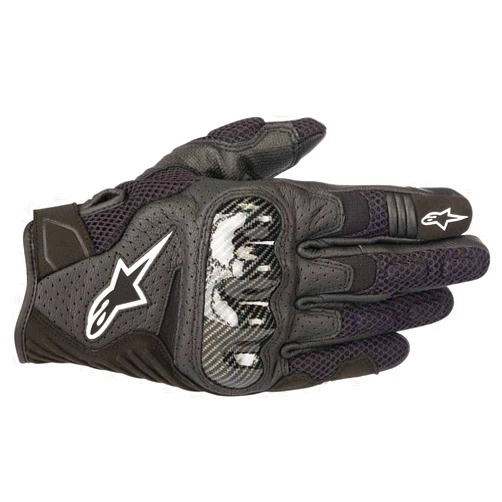 Alpinestars Men's SMX-1 Air v2 Motorcycle Riding Glove, Black, Large