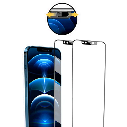 Peramarl Privacy Screen Protector with Front Camera Cover Compatible for iPhone 13 Pro Max/iPhone 14 Plus, Anti-Spy HD Tempered Glass Film, 3D Full Coverage, Bubble Free, Case Friendly