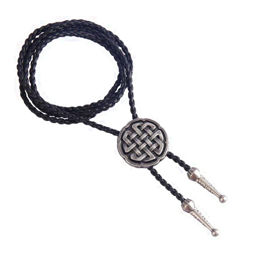 LIANCHI Western Black Bolo Tie for Men and Women,Native American Leather Bolo Tie String