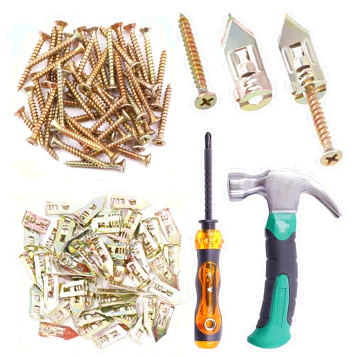 Swpeet 102Pcs Drywall Self-Drilling Anchors with Screws and Hammer Screwdriver Kit, No Drill Or Holes in Wall Perfect for TV, Bike, Shelf Straps, Cabinet & Decoration Fixing Curtains