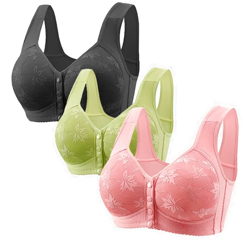 Yxzogd Daisy Bras for Older Women Front Closure Bras Push Up Bra No Underwire Bralettes Plus Size Comfy Everyday Sleep Bras