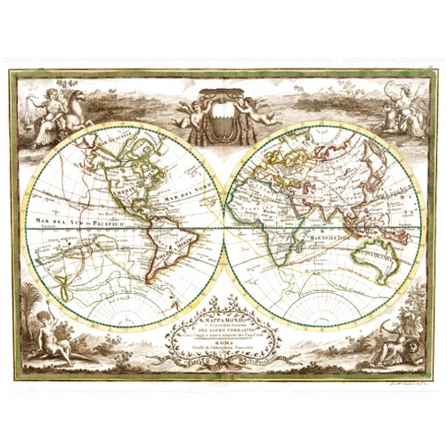 Bristlegrass Wooden Jigsaw Puzzles 500 Piece Puzzles for Adults World map Puzzles Hand-Drawn Vintage Medieval Sailing Routes Gifts Collectibles Decorative Painting Puzzles (500 pcs)