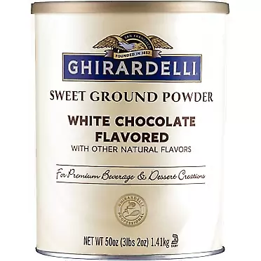 Ghirardelli Chocolate Sweet Ground White Chocolate Flavor Beverage Mix, 50 Ounce Canister