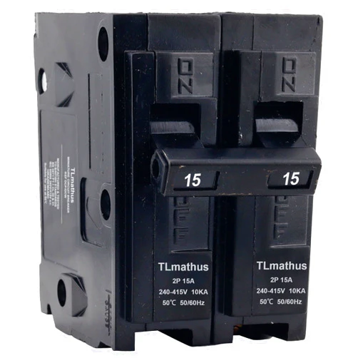 TLmathus 15 Amp 2 Pole Type QP Circuit Breaker Plug-in Mount Standard MCB Thermal Magnetic Protection, 10KA 120/240V, Compatible with Siemens PL and ES Series Load Centers(2P 15A)