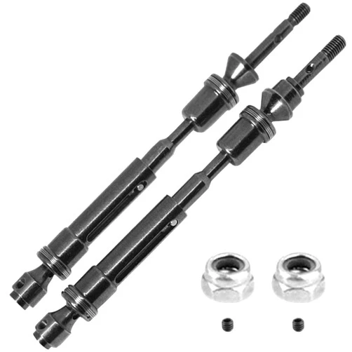 Share Goo 1Pair ShareGoo Front & Rear RC CVD Steel Drive Shaft Transmission Axle Compatible with Traxxas Slash 4x4 Stampede Rustler VXL HQ727 RC Short Truck