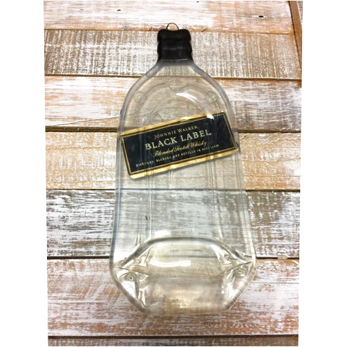 Landfilldzine Johnnie Walker Black Label Whiskey Handmade Melted Bottle Serving Tray - Great one of Kind
