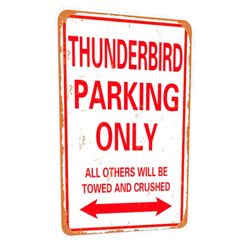 TCHPAX 12X8 - Thunderbird Parking only vintage look funny mental tin sign-inches-Aluminum