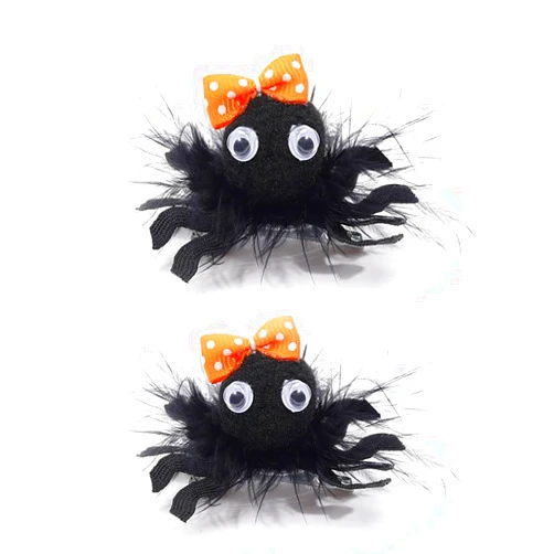YYKITCHEN Halloween Spider Hair Clips, Girls Cute Cheer Barrettes Alligator Hairpins, Kids Costume Party Favor Supply, Gothic Outfit Decor Accessories Dead Day Gift Black 2 inch