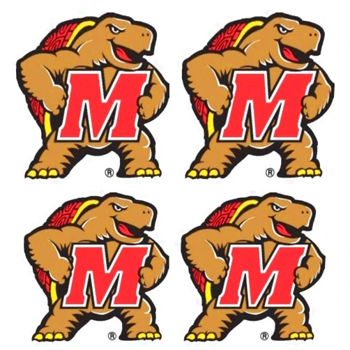 FAN-A-PEEL University of Maryland (UMCP) Terrapins – Waterless Peel & Stick Temporary Spirit Tattoos – 4-Piece – Testudo Logo