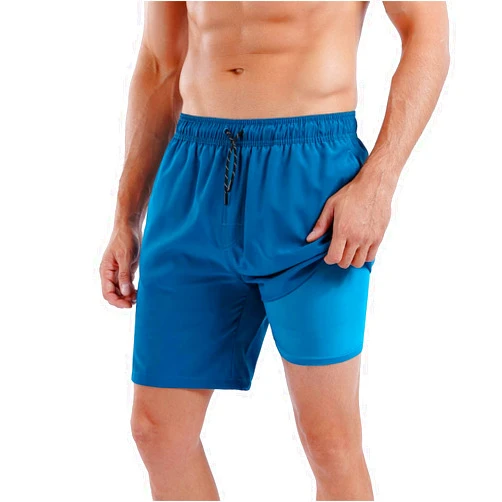 MILANKERR 7 inch Mens Swim Trunks with Compression Liner,Mens Swimming Trunks with Boxer Brief Liner Quick Dry Swim Shorts