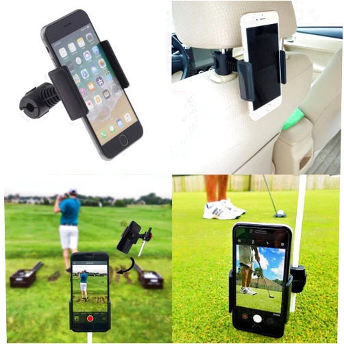 Micro Traders Golf Phone Holder Clip Cell Phone Swing Recording Clip Record Car Headrest Phone Holder Accessories for Selfie Swing Training Aid