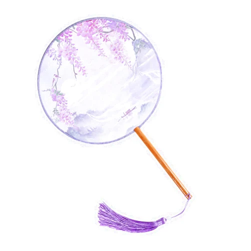 Heyiminy Floral Round Hand Fan in Vibrant Colors: Chinese-Style Silk Folding Fan for Elegant Occasions & Summer Days, Green/Purple/Pink, Handheld Paddle Fan Design (Purple)