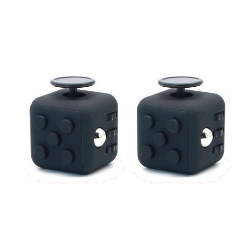 Appash Fidget Cube 2PCS Stress Anxiety Pressure Relieving Toy Great for Adults and Children[Gift Idea][Relaxing Toy][Stress Reliever][Soft Material](2 Black&Black)