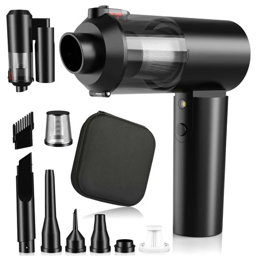 Tkkich AirifyPro Vac V2 Portable Air Blower/Car Vacuum 90°Foldable 3in1 Handheld Vacuums Cleaner Brushless Motor High Power 14500PA Compressed Air Dusters Cordless Vacuum Cleaners for Car Home