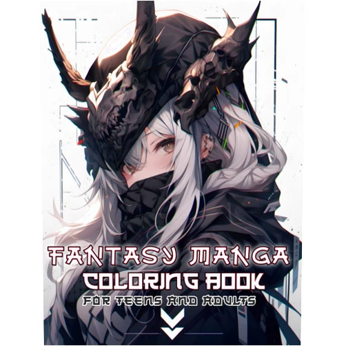 White Ellies Fantasy Manga Coloring Book for Teens and Adults: Immerse yourself in the adorable world of Japanese anime portrait standing next to dragons, snakes, ... illustrations for teenagers (Anime And Manga)