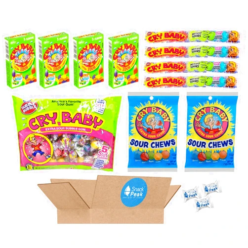 Snack Peak Cry Baby Variety Snack Peak Variety Gift Box – Cry Baby Extra Sour, Cry Baby Tears, Cry Baby Nitro, Cry Baby Sour Chews