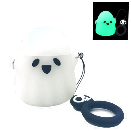 SGPCN Airpods Case, 3D Cute Cartoon Luminous Ghost Compatible with Apple Airpods 1&2, Airpods Accessories Shockproof Protective Silicone Cover and Skin for Apple Airpods Charging Case (Luminous)