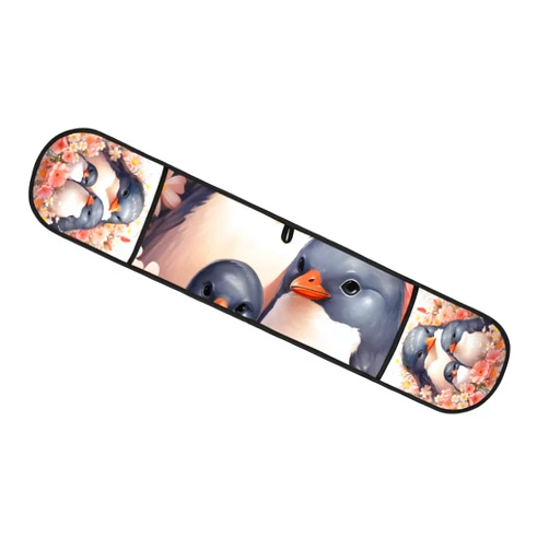 Shoblo Penguins Family Flowers Double Oven Gloves Potholders for Home Cooking Heat Resistant Oven Mitts BBQ Cooking Gloves with Loop Kitchen Gadgets