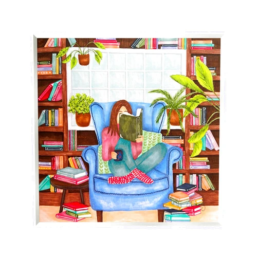 Stupell Industries Cozy Reading Corner Wall Plaque Art by Ale Saiz Studio
