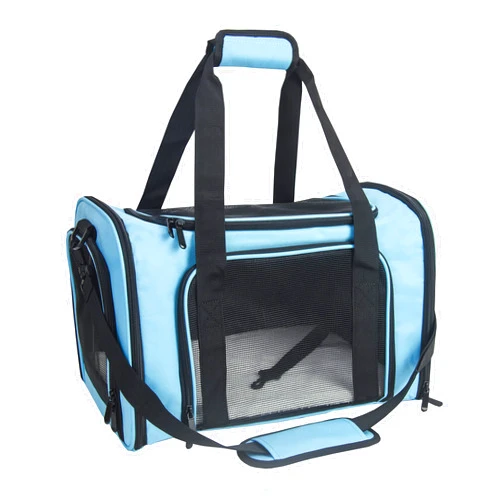 NextFri Soft Sided Carrier for Small Medium Cats Dogs,TSA Airline Approved Collapsible Travel Pet Carrier Medium Blue