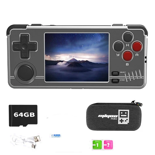 WESICH Miyoo A30 Retro Game Console,2.8 Inch IPS Classic System Retro Video Games Consoles,with 64G TF Card and Wireless Networt Handheld Console Casual Game Console(Light Grey)