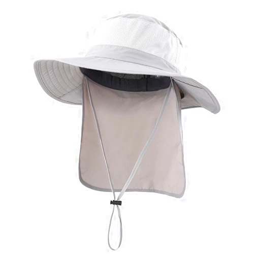Home Prefer Outdoor UPF50+ Mesh Sun Hat Wide Brim Fishing Hat with Neck Flap