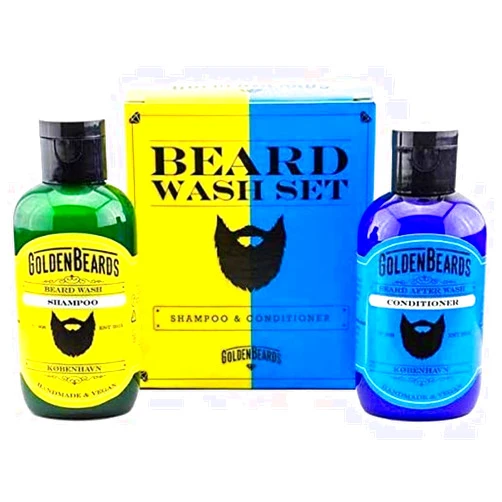 Golden Beards Kobenhavn BALM GROOMING OIL Beard Shampoo and Conditioner Set. The perfect combination for washing your beard 100ml + 100ml of Handmade Product especially made for your beard. MADE IN DENMARK