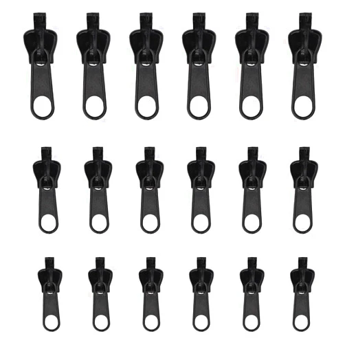 XIHIRCD 18pcs Fix Zip Puller, Zipper Fixer Detachable Zipper Repair Kit, Instant Zipper Tabs Pull Replacement Slider for Jacket Coat Luggage Backpack (Black)