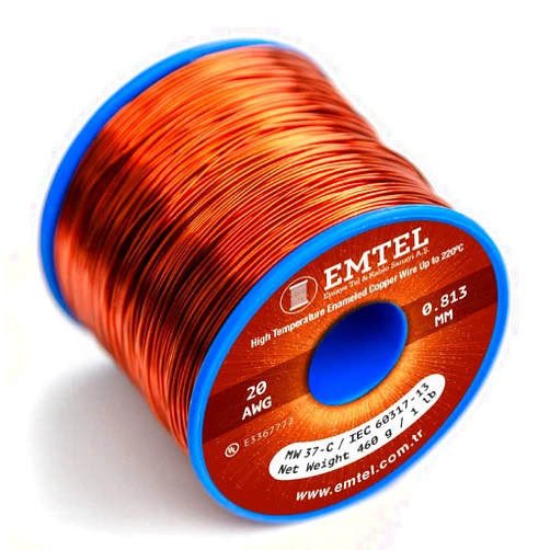 EMTEL 20 AWG - 1 lb (318 feet) 99.9% Pure Copper Wire, Enameled Magnetic Wire for Motor, Transformer, Magnetic Coil, & Electroculture Gardening, Winding Magnet Wire - 220°C (428°F) Thermal Class