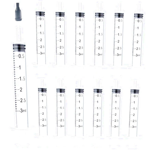 MIELIKKE 30Pack lastic Syringe, Individual Package Syringe and cap, Suitable for Lip Gloss, Paint, Epoxy Resin, Watering Plants, Glue Applicator or Oil, Measuring Liquids and Refilling (3ml)