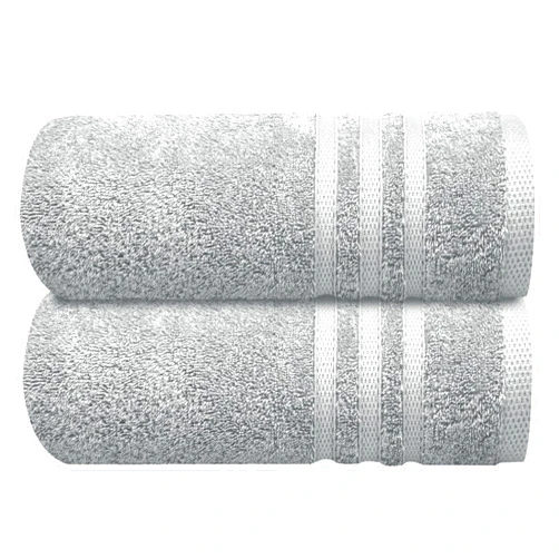 Infinitee Xclusives 2 Pack Premium Turkish Bath Towels Set, 100% Cotton (27 x 54 Inches) Lightweight and Highly Absorbent, Quick Drying Large Bath Towels, Perfect for Hotel, Spa (Cool Grey)
