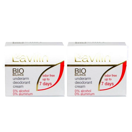 Lavilin Bio Balance Underarm Deodorant Cream, Up to 7 Days Odor Free (2 Pack)