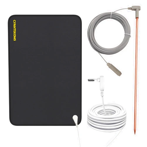 CYANTEKOMS Copper Grounding Rod with 40ft Female Ground Cord, Portable Ground Rod Kit,Great for Grounded Earth Connected Products (Grounding Rod Kit with 24 * 16” Grounding Mat)