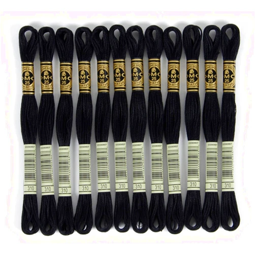 DMC 6-Strand Embroidery Cotton Floss, Black (117-310)