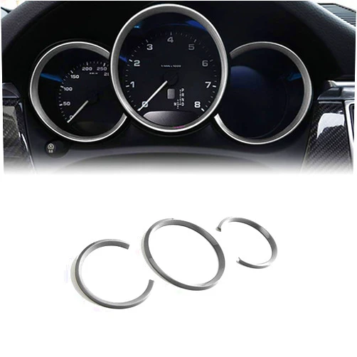 GTINTHEBOX 3 Pcs Dashboard Edge Decoration Trim Ring for 2014-up Porsche Macan,Silver