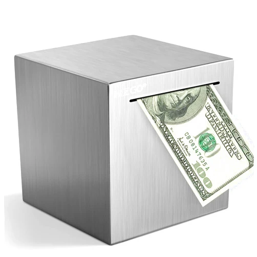 hizgo Piggy Bank for Adults Stainless Steel Savings Bank to Help Budget and Save Must Break to Access Money（4.72 inch）
