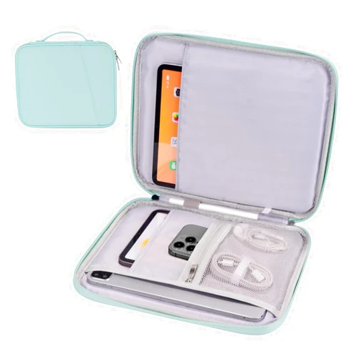Yundoor IPad Pro 11 Sleeve Case, Padded Tablet Carrying Pouch Bag for iPad Pro 11 (2022-2018), iPad Air (5/4th Gen), iPad 10.9 (10th Gen), Galaxy Tab S9/S8/A8/A7 (Mint Green-11)