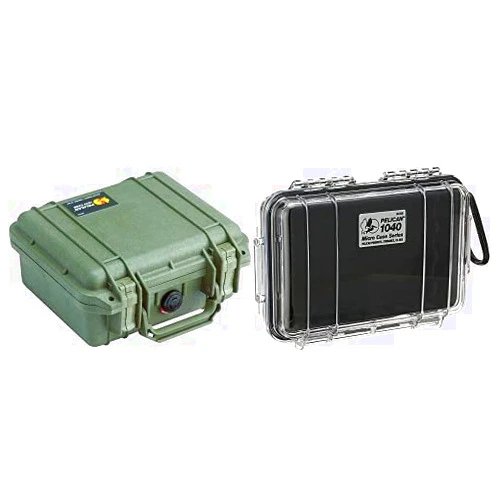 Pelican Select Bundle - Pelican 1200 Case with Foam (OD Green) and Pelican 1040 Micro Case (Black/Clear)