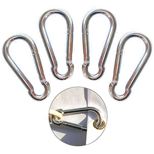 Huouo 4 Pcs 2.8 Inches Flag Pole Snap Clip Hooks Flagpole Attachment