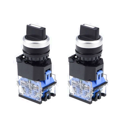 uxcell Rotary Selector Switch 3 Positions 2NO Self-Lock Latching AC 660V 10A 22mm Panel Mount (Set of 2)
