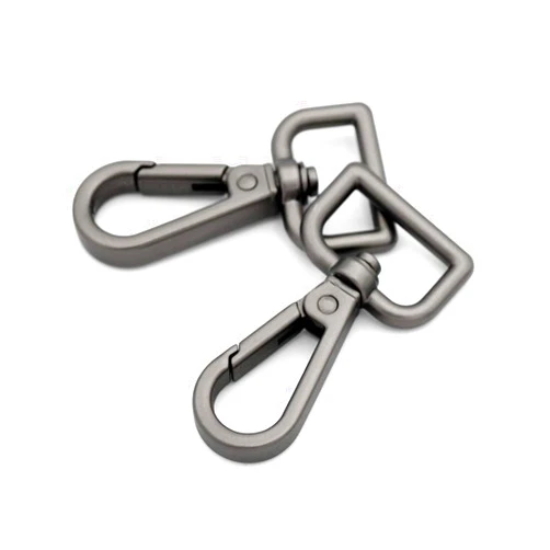 CRAFTMEMORE Matte Black Snap Hook Swivel Lobster Clasps Metal Push Gate Purse Clip Accessories SC21 (1 Inch, 2 Pack)