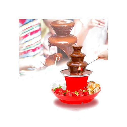 Lmuwecno Chocolate Fondue Fountain, 3-Tier MINI Chocolate Fountain,Stainless Steel Electric Chocolate Fondue Fountain for Birthday Party Wedding