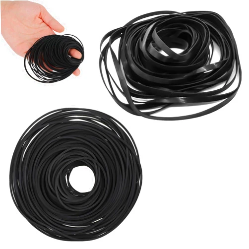 Sliverdew 100 Pcs Recorder Rubber Belts Cassette Recorder Repair Maintenance Mix Flat Cassette Tape Machine Rubber Belts 40-135 mm Cassette Recorder Belts for DVD CD LD VCR Repeater Drives 1mm and 4mm Width