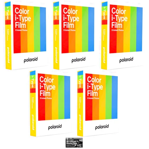 The Imaging World Impossible/Polaroid Color Glossy Instant Film for Polaroid Originals I-Type OneStep2 Camera - 5-Pack